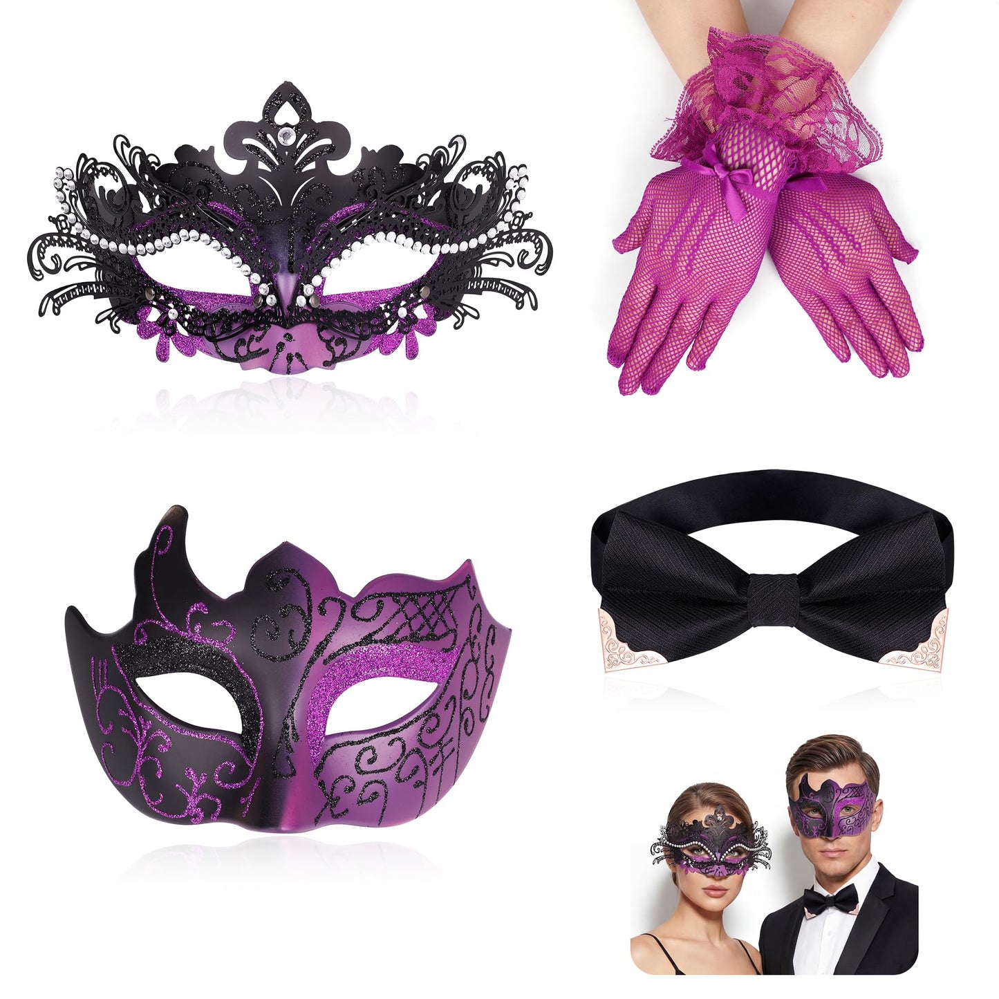 Masquerade Mask for Women Couples Metal Venetian Party Mask Mardi Gras Venetian Mask Evening Mask Halloween Accessory