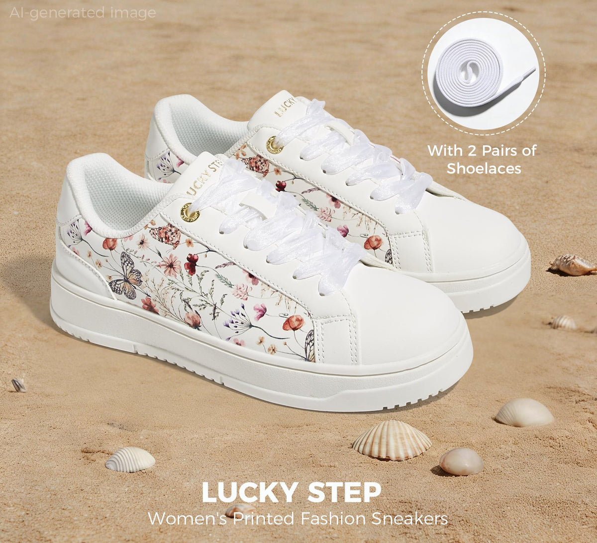 LUCKY STEP Women's Printed Fashion Sneakers