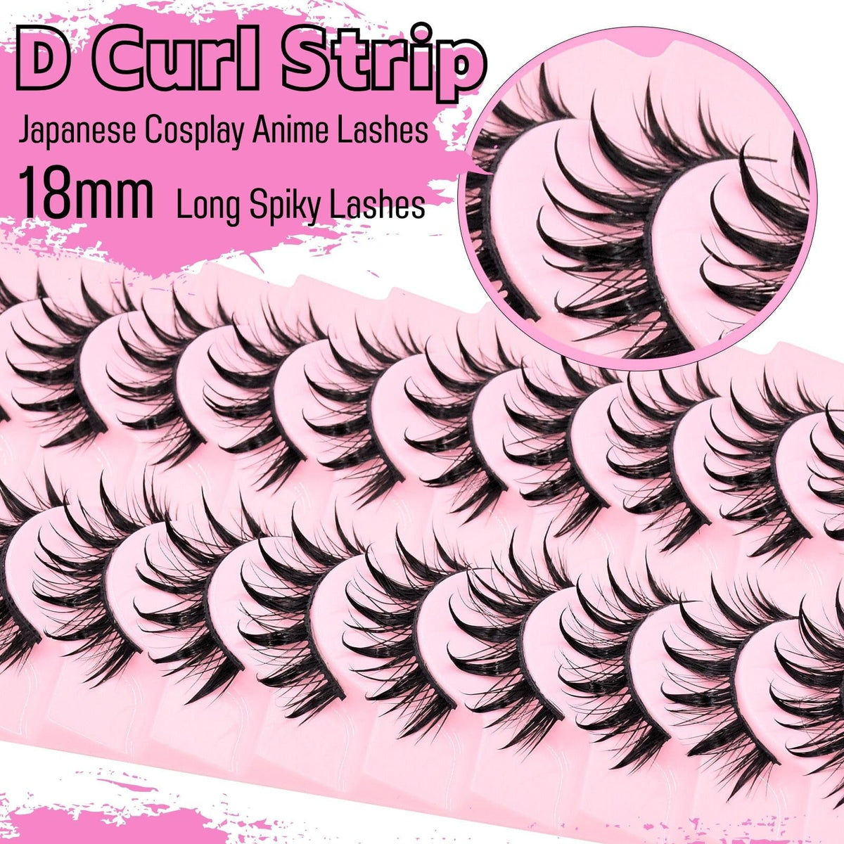 10 Pairs Manga Lashes Anime Cosplay Lashes Spiky Manga Style Lashes Janpanese 16mm Extension Natural Manhua Doll Eye Lashes Halloween/Party Makeup Look by AUGENLI (A3)