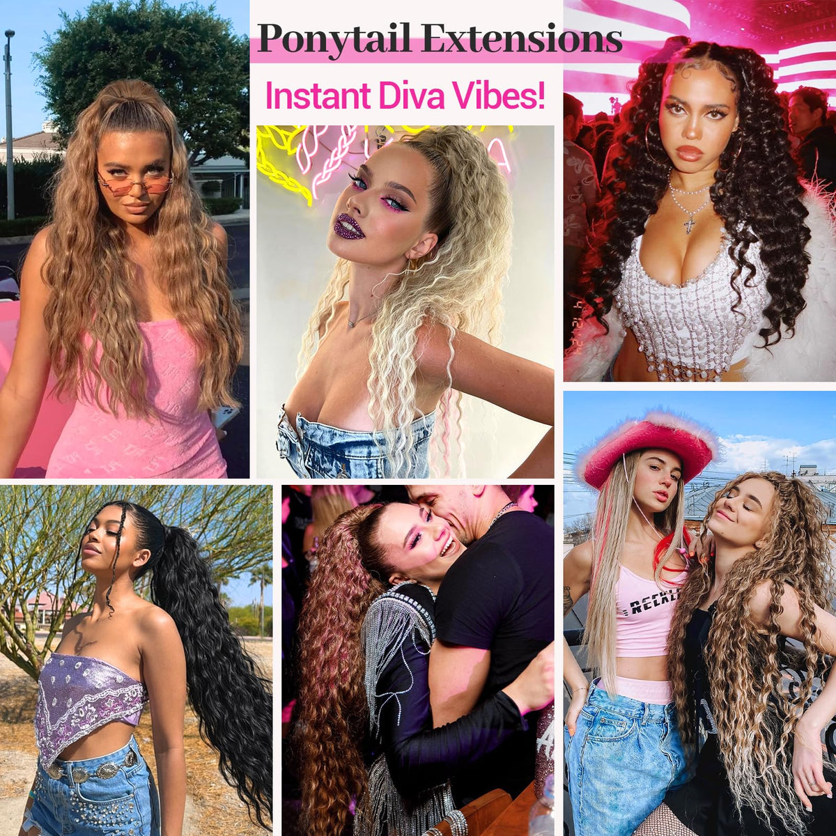KooKaStyle Long Medium Brown Curly Synthetic Drawstring Ponytail Extension