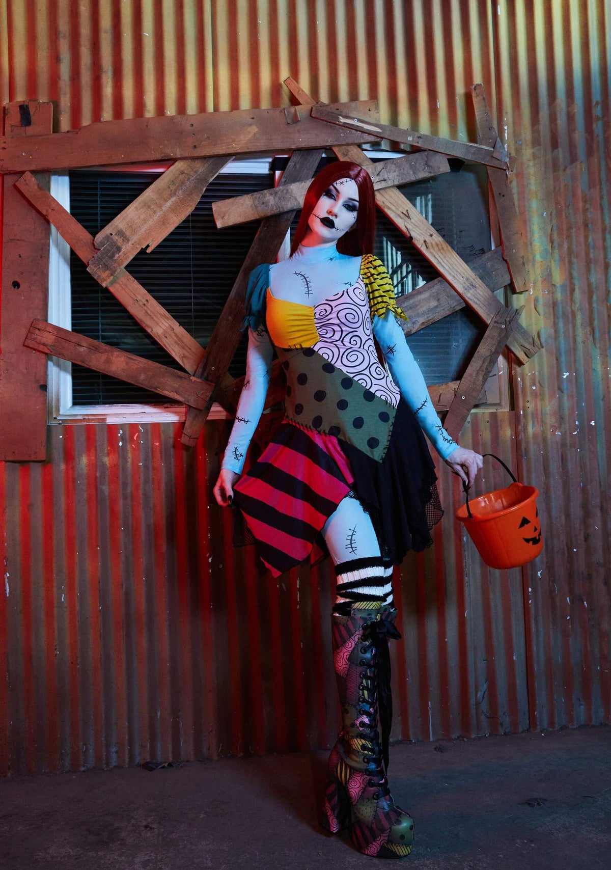 Dolls Kill Nightmare Sally Rag Doll Costume – Halloween Colorblock Outfit by Trickz N' Treatz