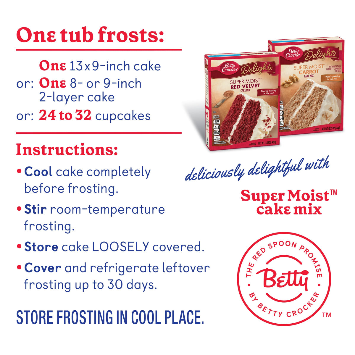 Betty Crocker Gluten Free Rich and Creamy Cherry Frosting, 16 oz, 8 Pack