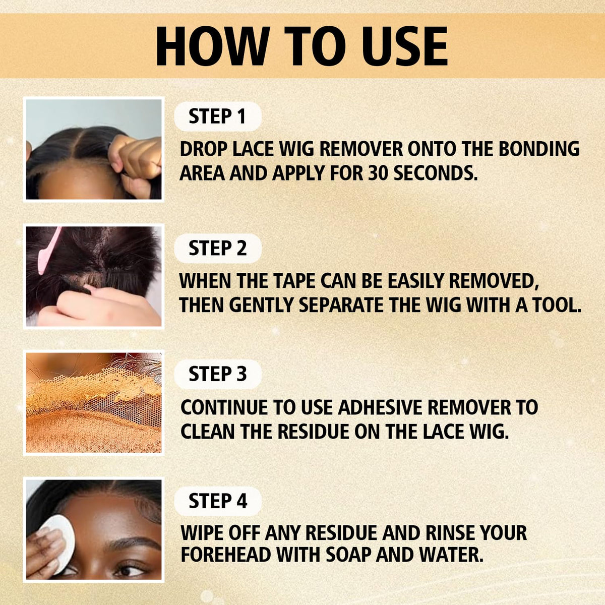 Wig Glue Kit Set of 3, Waterproof with Firm Hold