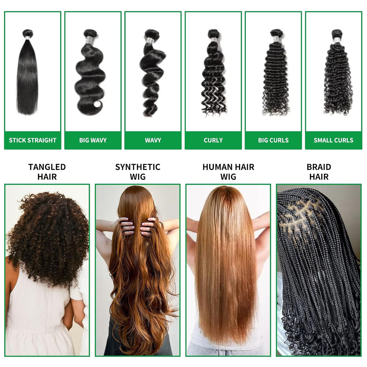 Goiple Wig Shampoo & Wig Milk Spray for Synthetic Hair Human Wigs, Detangle and Anti-Frizz, Hydrates & Moisturizes Synthetic Wig Shampoo, Conditioner＆Detangler 2 in 1 Moisturize Spray Detangler Brush