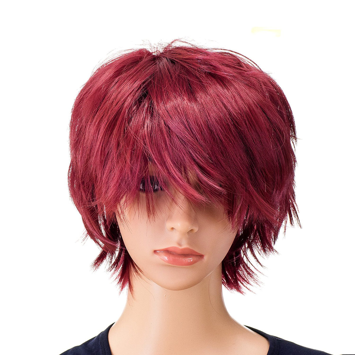 SWACC Unisex Fashion Spiky Layered Short Anime Cosplay Wig for Men and Women (1B-Off Black)