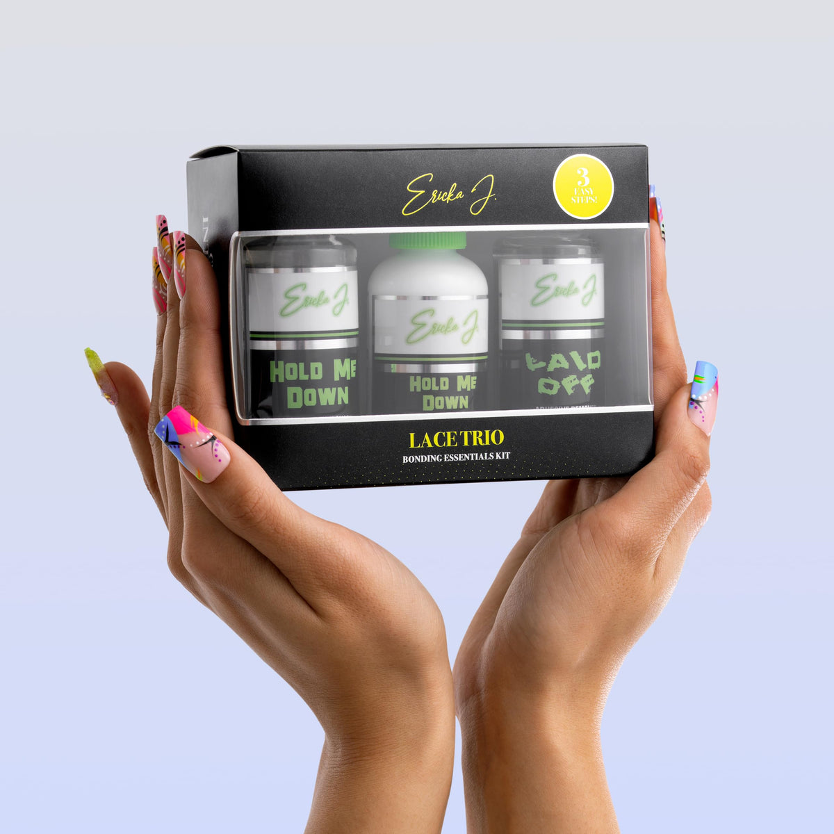Ericka J. Lace Application System Trio Kit, Waterproof & Sweat Resistant