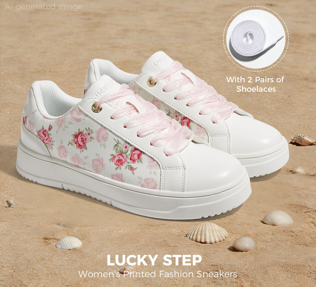 LUCKY STEP Women's Printed Fashion Sneakers
