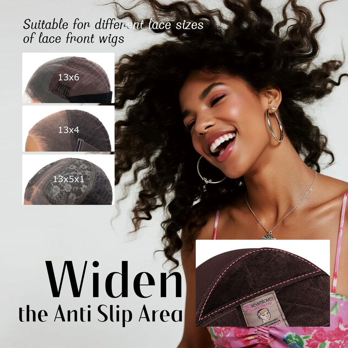 Dreamlover Wig Grip Cap,2-in-1 Wig Cap with Grip Band, Nude, 1 PCS