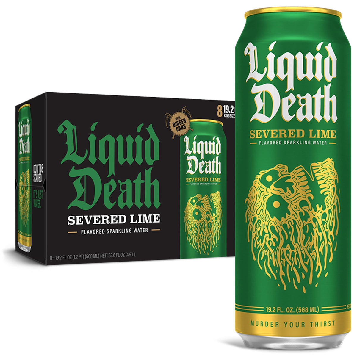Liquid Death Soda-Flavored Sparkling Water - Cherry Obituary, Less Sugar*, Huge Flavor, No Caffeine, No Artificial Sweeteners, 12 Fl Oz (Pack of 12)