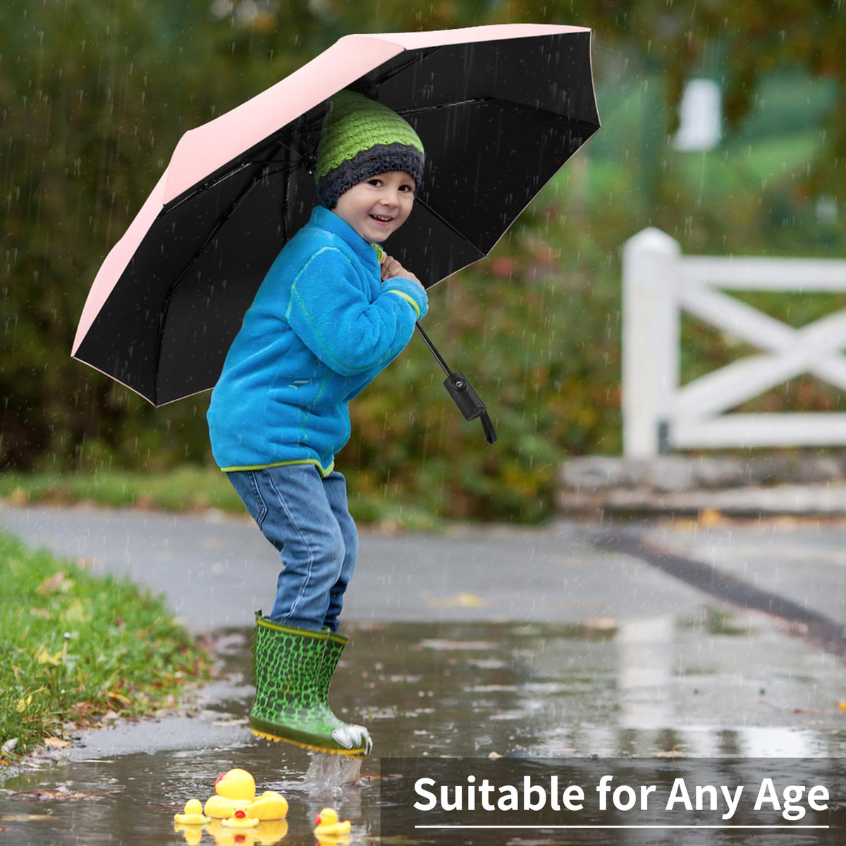 Seniny Windproof Travel Umbrella, Automatic Umbrellas for Rain, Portable & Compact Umbrellas for Backpack, Strong UV for Protection, Folding Small Sun Umbrella for Car, Walking