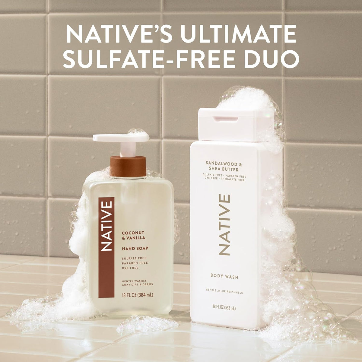 Native Clean Body Wash, Gentle & pH-balanced for Sensitive Skin, 24-Hr Freshness for Women & Men, Vegan & Cruelty-Free, Free of Sulfates & Parabens, Cherry & Vanilla Macaron, 18 fl oz