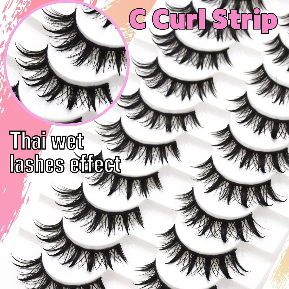 10 Pairs Manga Lashes Anime Cosplay Lashes Spiky Manga Style Lashes Janpanese 16mm Extension Natural Manhua Doll Eye Lashes Halloween/Party Makeup Look by AUGENLI (A3)