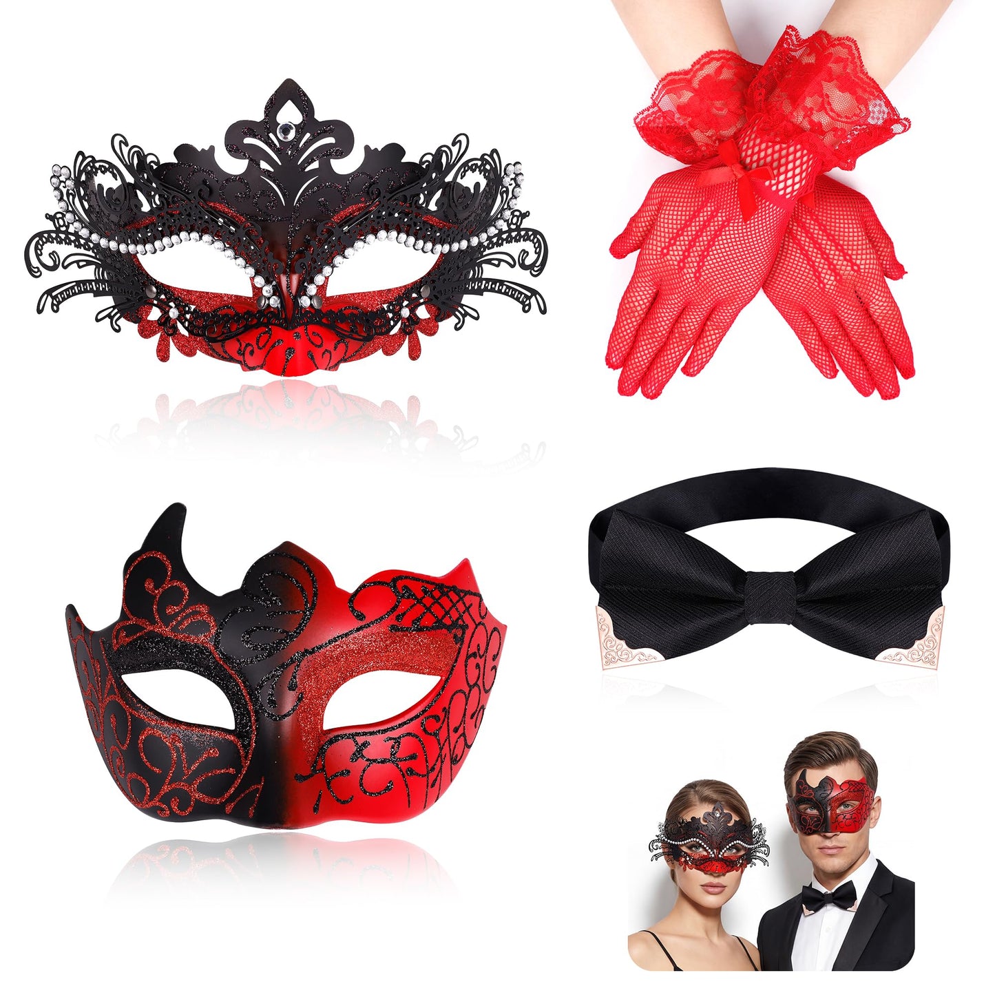 Masquerade Mask for Women Couples Metal Venetian Party Mask Mardi Gras Venetian Mask Evening Mask Halloween Accessory