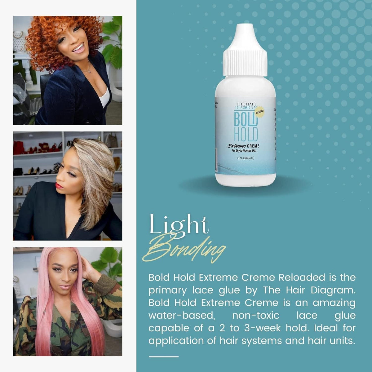 The Hair Diagram - Bold Hold Extreme Creme Reloaded, Water Resistant, 1.3oz