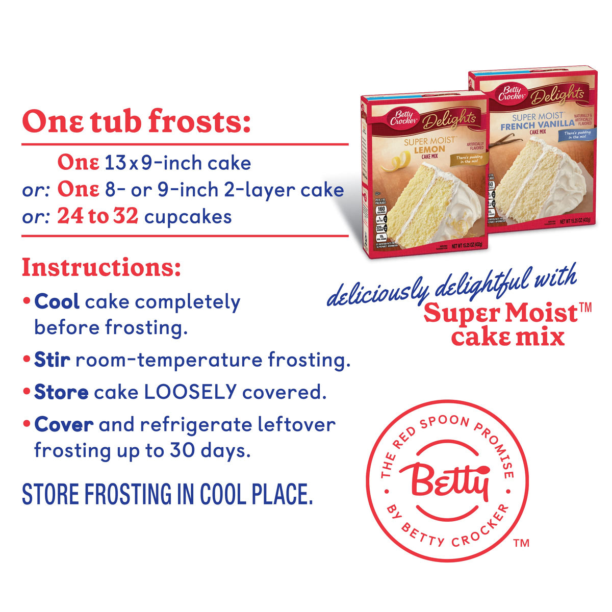 Betty Crocker Gluten Free Rich and Creamy Cherry Frosting, 16 oz, 8 Pack