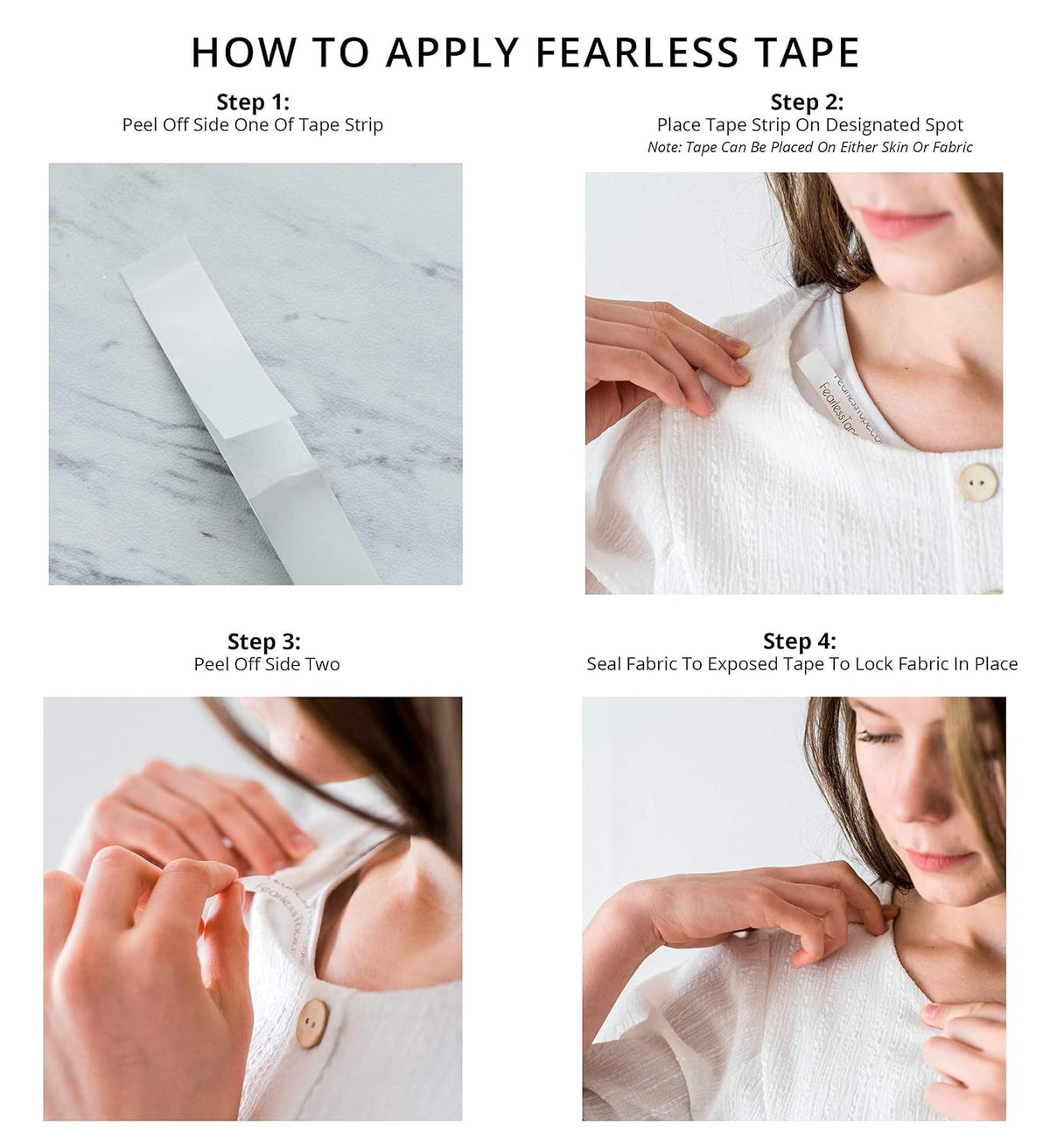 Fearless Tape Double Sided Clothing & Body Tape, 50 Strips