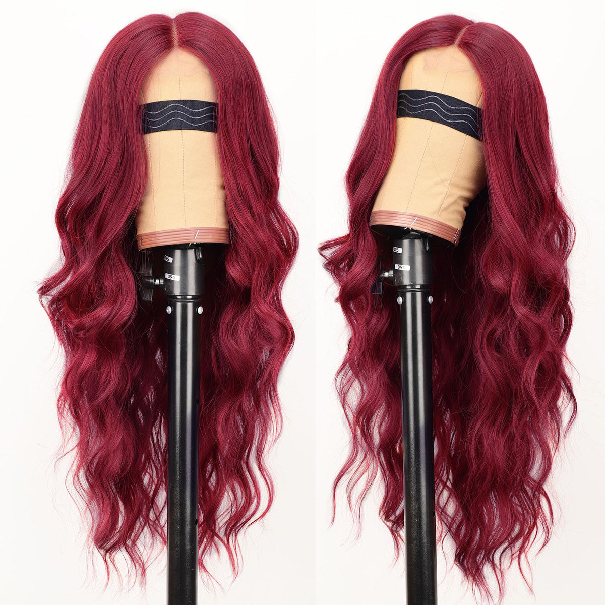 AISI HAIR Black Wig for Women, Long Wavy Lace Hairline Synthetic Wig 26Inch