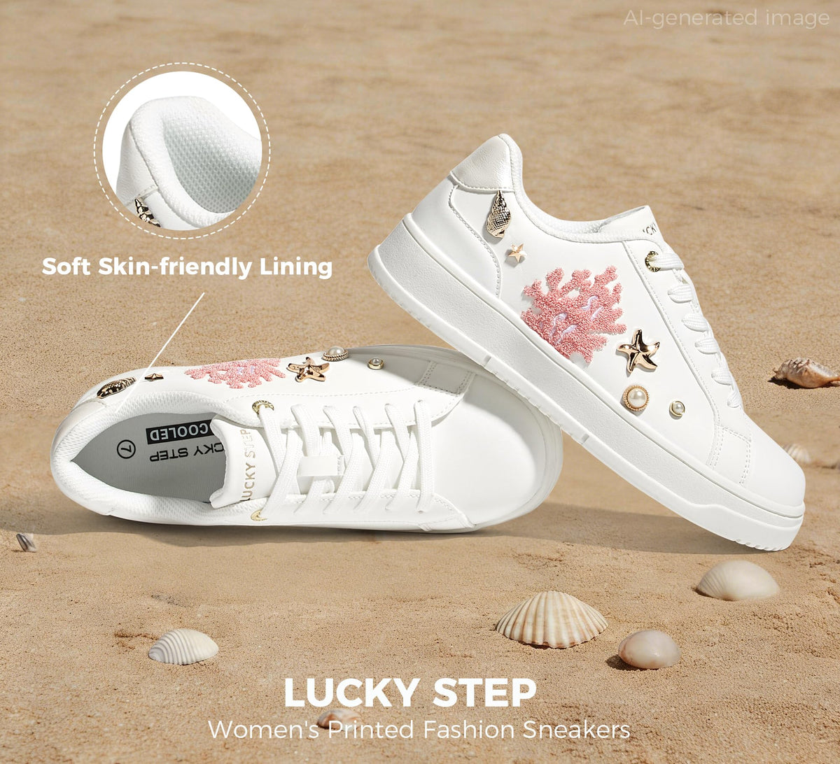 LUCKY STEP Women's Printed Fashion Sneakers