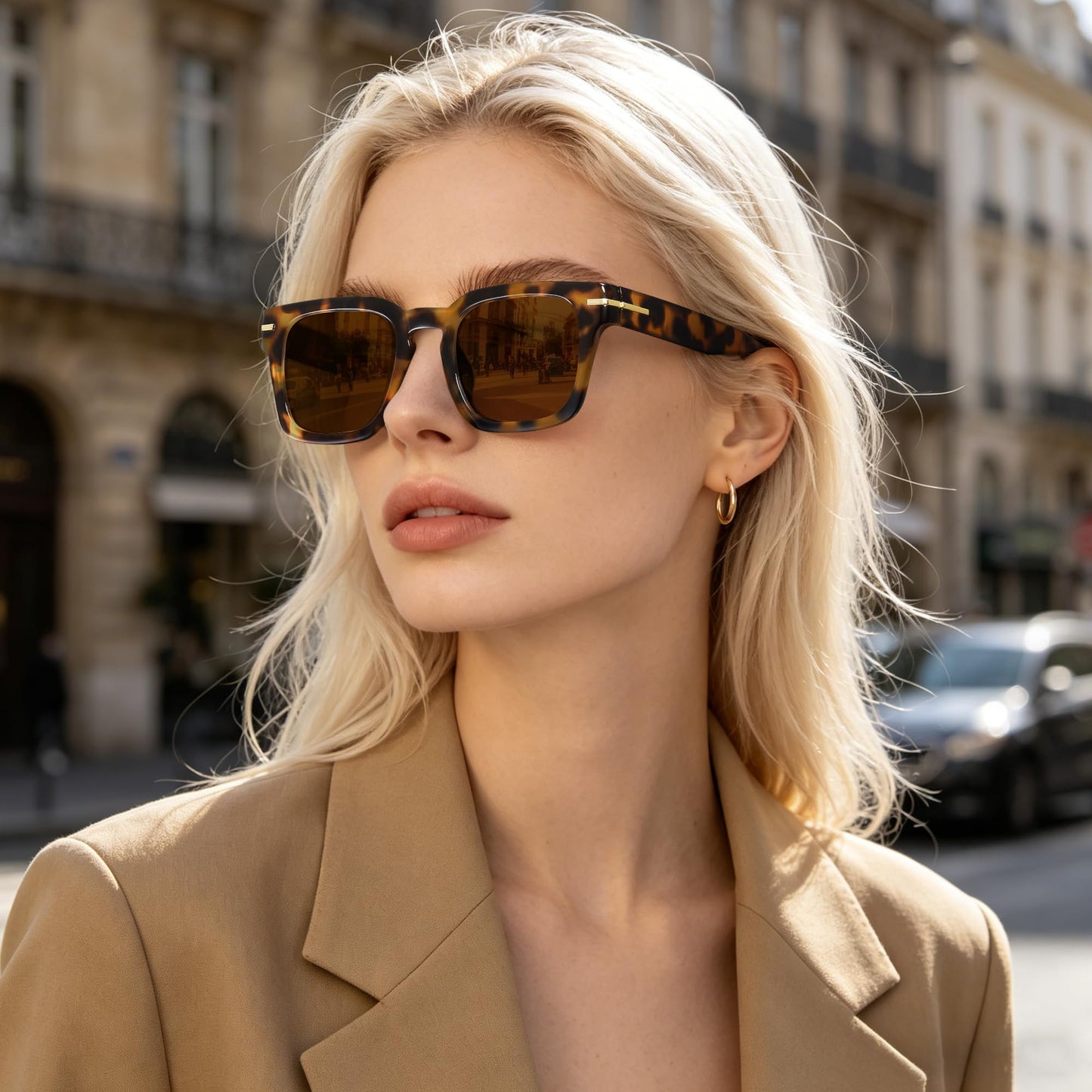 Trendy Sunglasses Womens Classic Retro Sunglasses for Women Men Fashion Driving Square Frame UV Protection