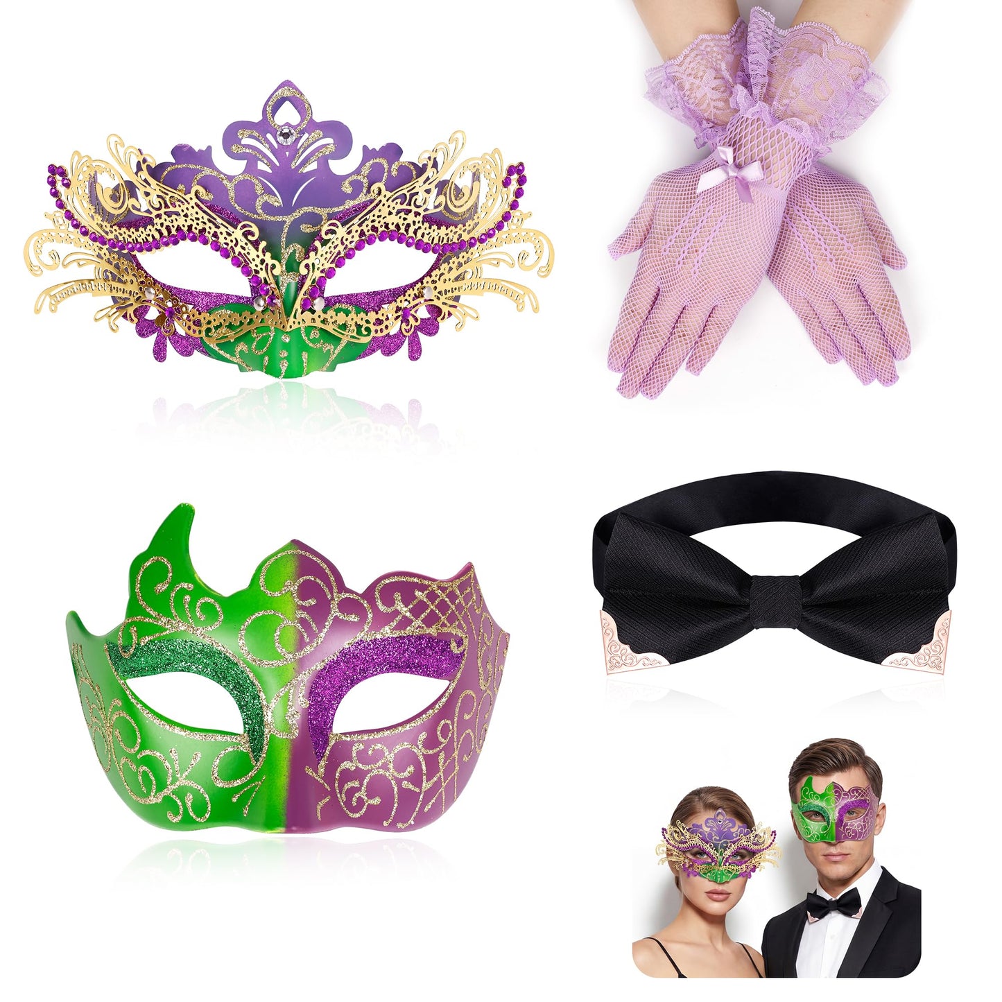 Masquerade Mask for Women Couples Metal Venetian Party Mask Mardi Gras Venetian Mask Evening Mask Halloween Accessory