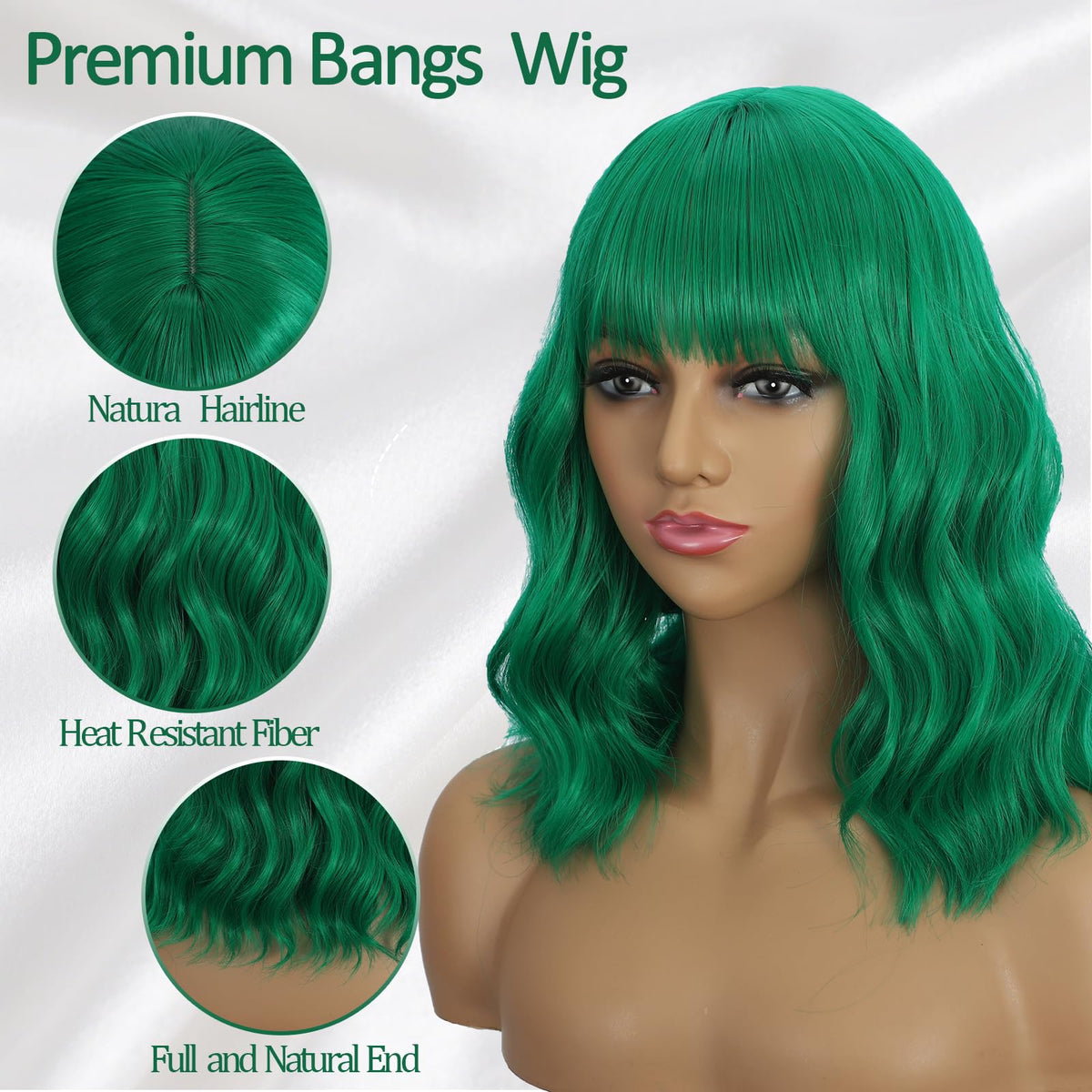Dark Purple Wigs with Bangs for Women 14 Inch Short Wavy Bob Wigs Synthetic Bob Wig Curly Wig Heat Resistant Colorful Wavy Wig Cosplay Wigs For Daily Party Halloween