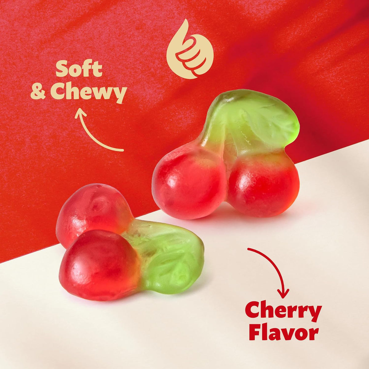 Cherry Gummy Candy, Chewy Cherry Candy, 1 Lb Bag