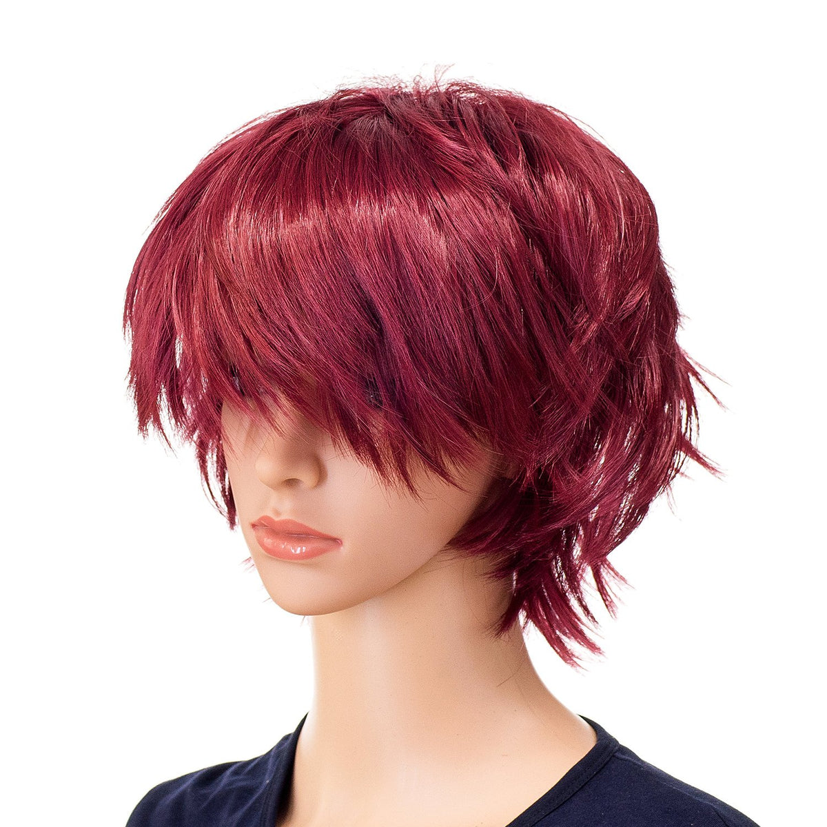 SWACC Unisex Fashion Spiky Layered Short Anime Cosplay Wig for Men and Women (1B-Off Black)