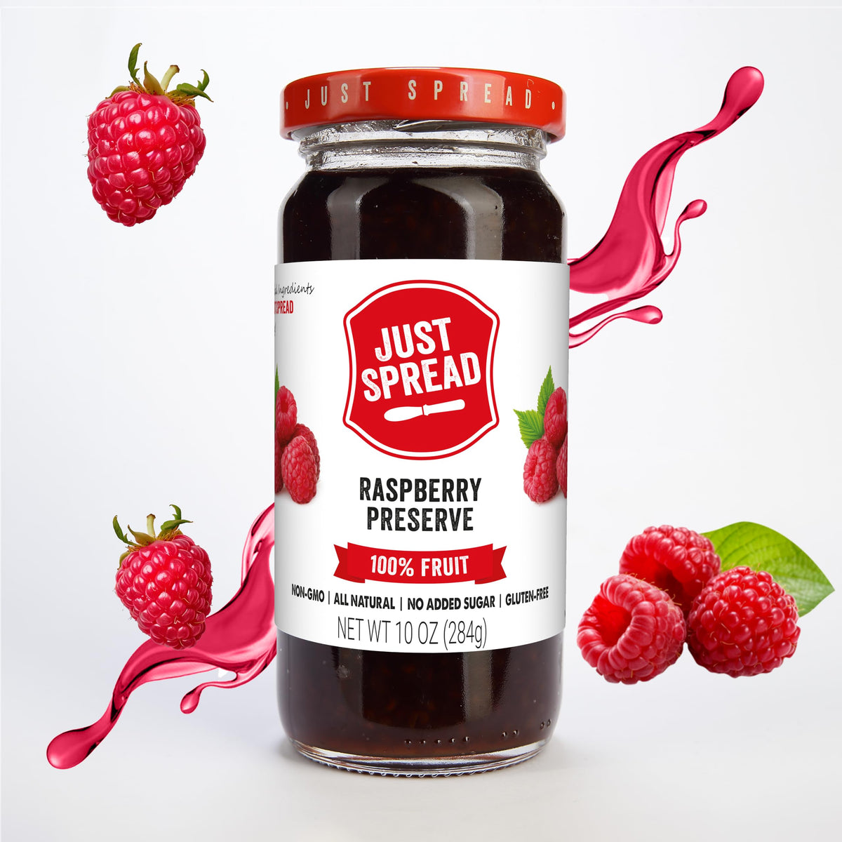 Just Spread 100% Fruit Preserve, Cherry, 10 oz Jar