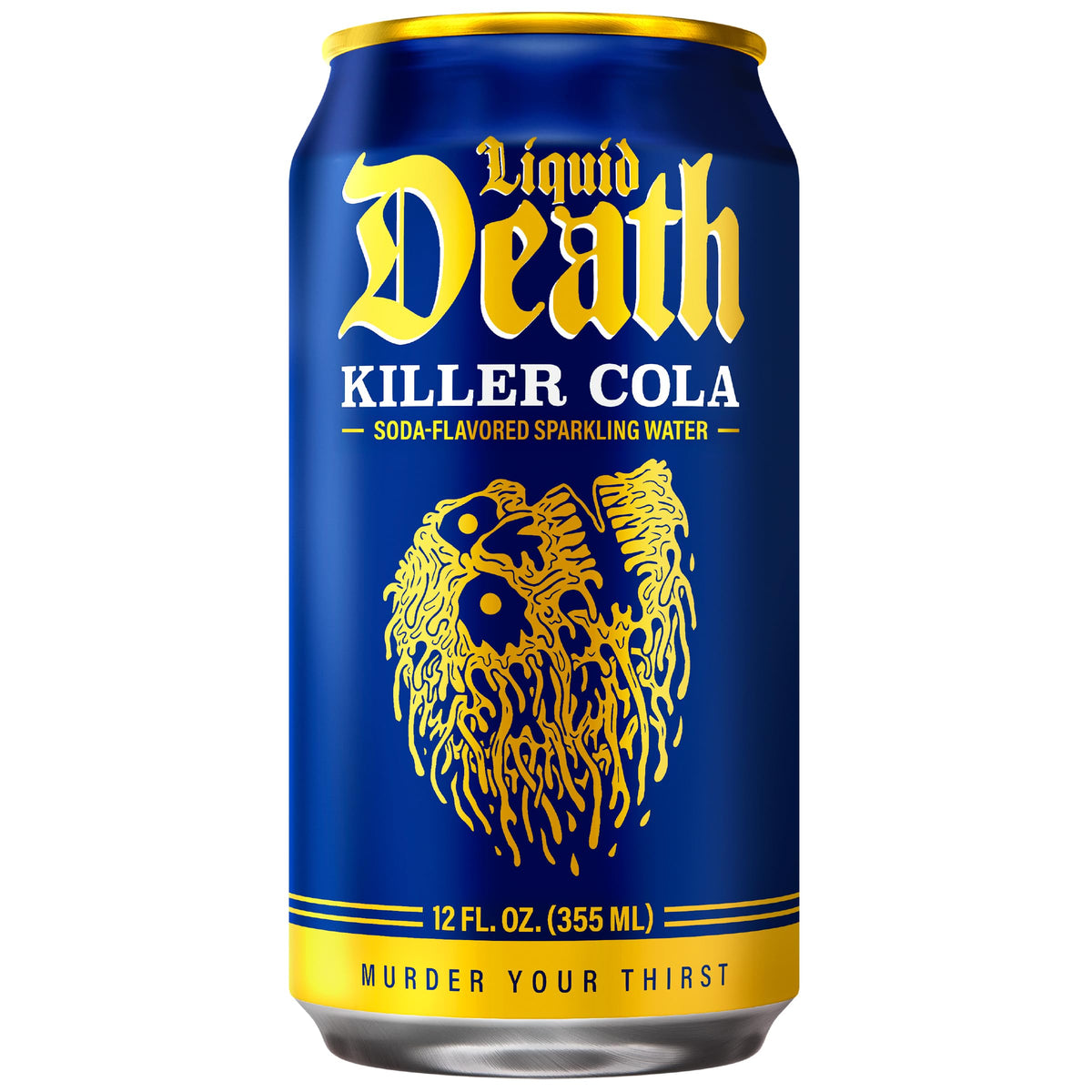 Liquid Death Soda-Flavored Sparkling Water - Cherry Obituary, Less Sugar*, Huge Flavor, No Caffeine, No Artificial Sweeteners, 12 Fl Oz (Pack of 12)