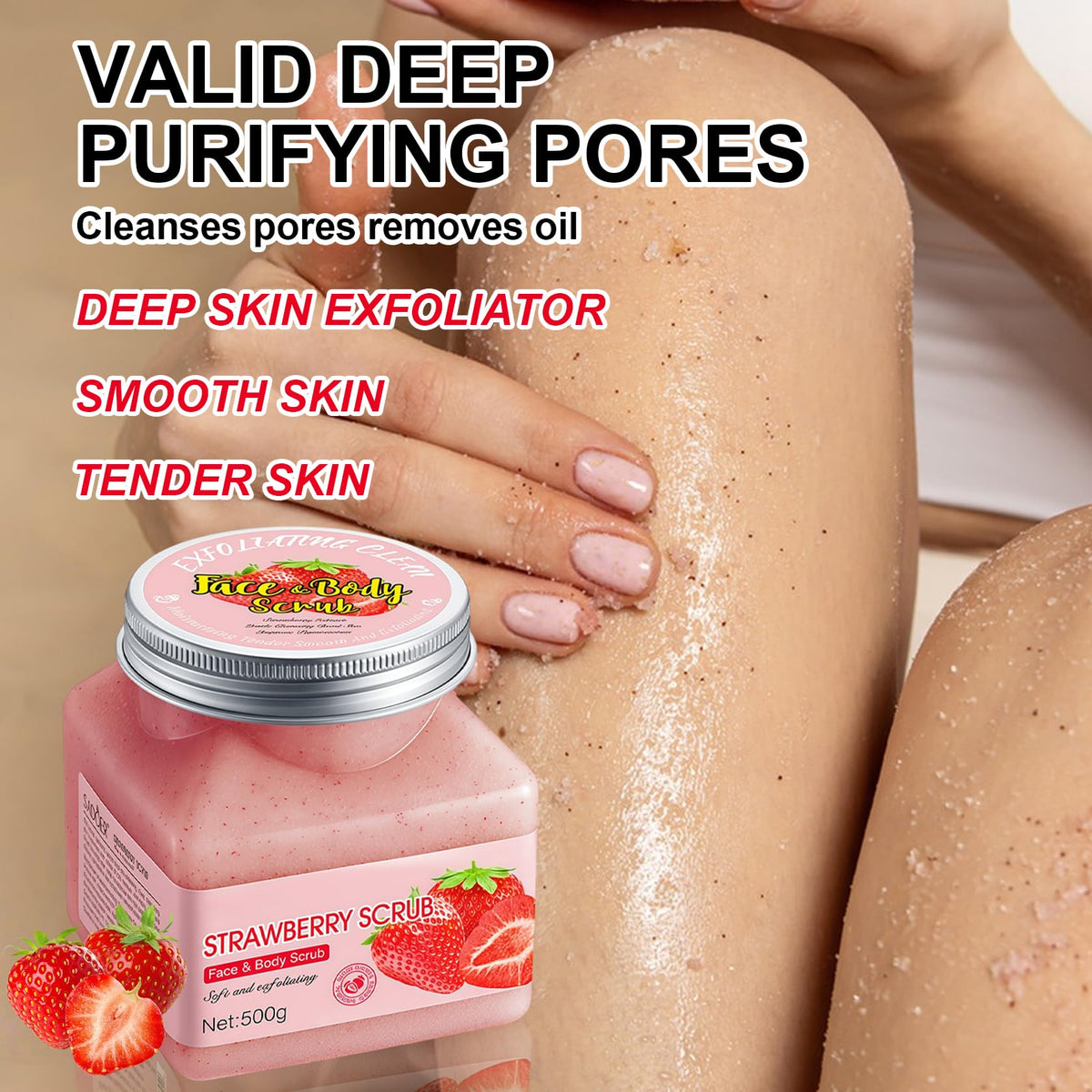 Cherry Body Exfoliator, Deep Cleaning Exfoliating Body Scrub, Moisturizing Nourishing Salt Rose Body Scrub, 350 g