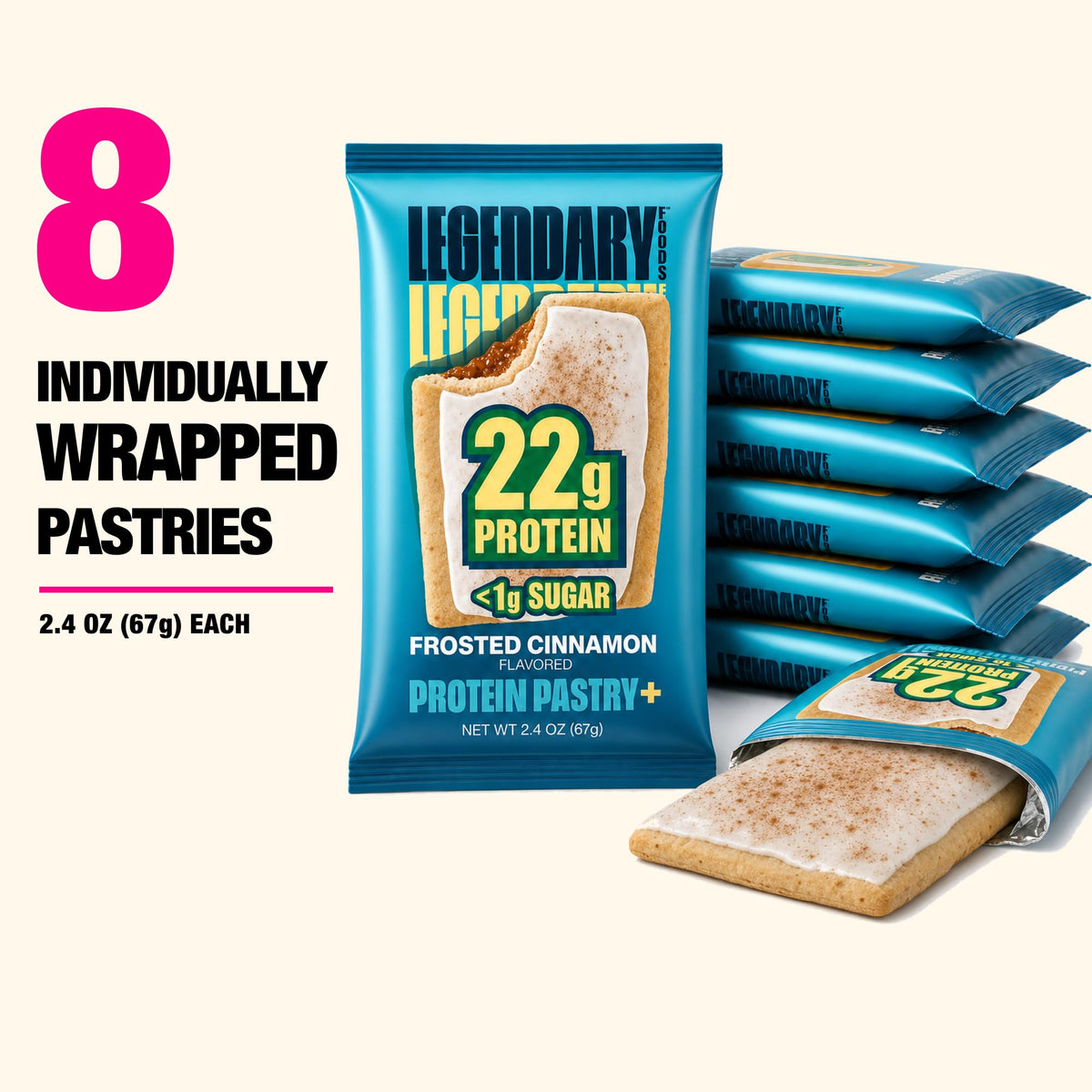 Legendary Foods High Protein Pastry, Cherry, Low Carb/Low Sugar Snack