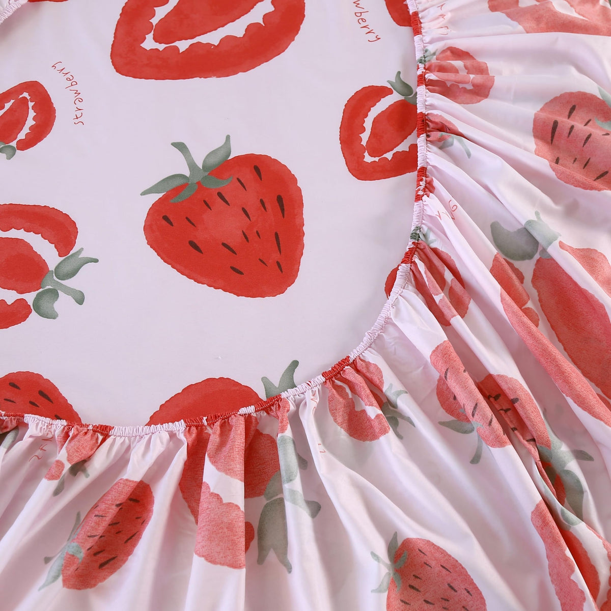 SDIII 4PCS Red Cherry Bed Sheets Set Full, Soft Microfiber Cherry Full Size Bed Sheets, Cute Fruit Patterns Sheet for Girls Boys Kids and Teens