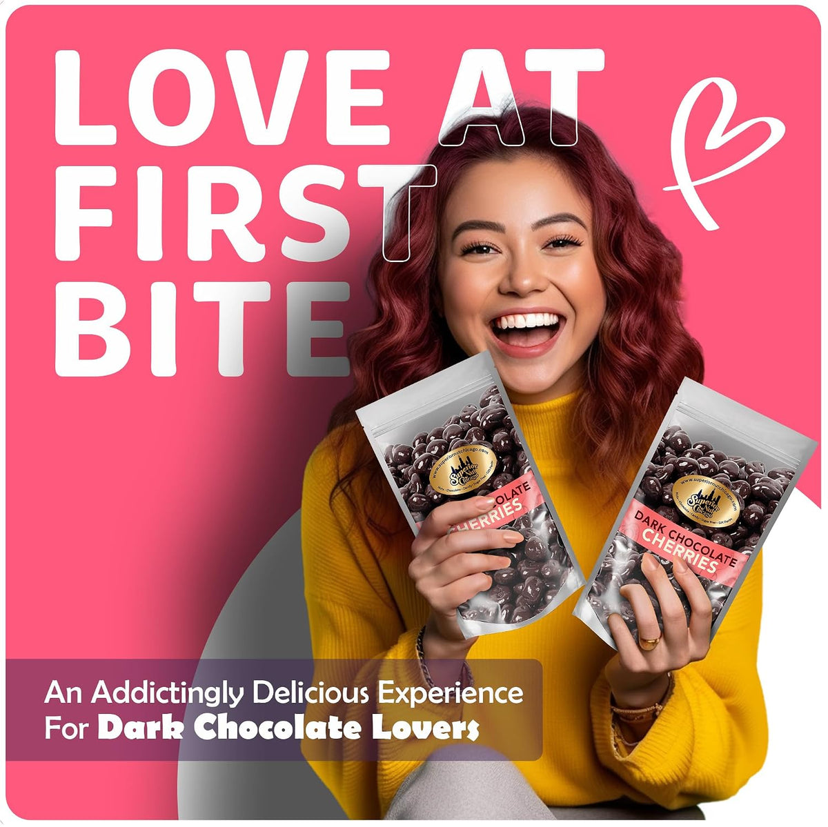 Superior Nut Chicago Dark Chocolate Covered Cherries - Sweet & Decadent - Natural Vitamin C, Fiber, & Potassium Source - Resealable 2.5 lb Bag