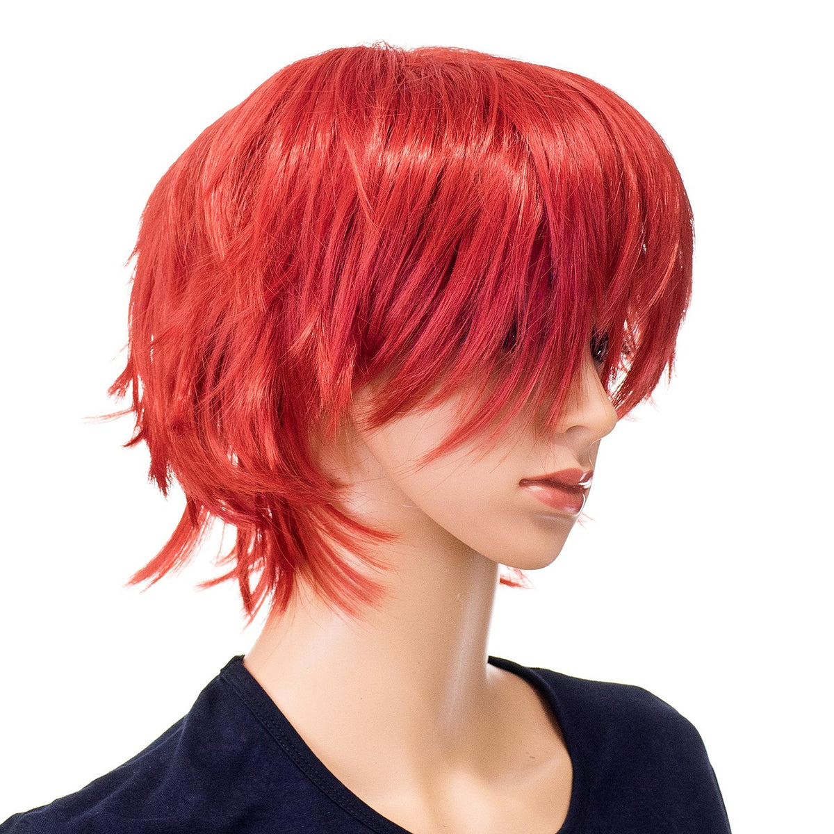 SWACC Unisex Fashion Spiky Layered Short Anime Cosplay Wig for Men and Women (1B-Off Black)