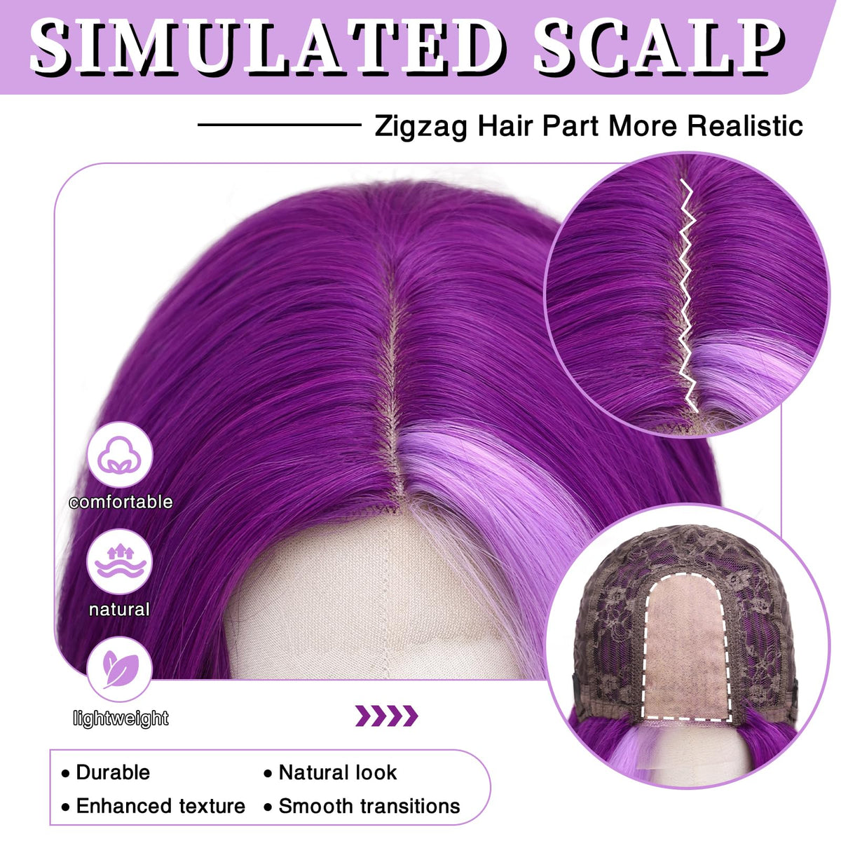 MORICA Ombre Dark Green Wigs for Women, 18 Inch Wavy Middle Part Wig