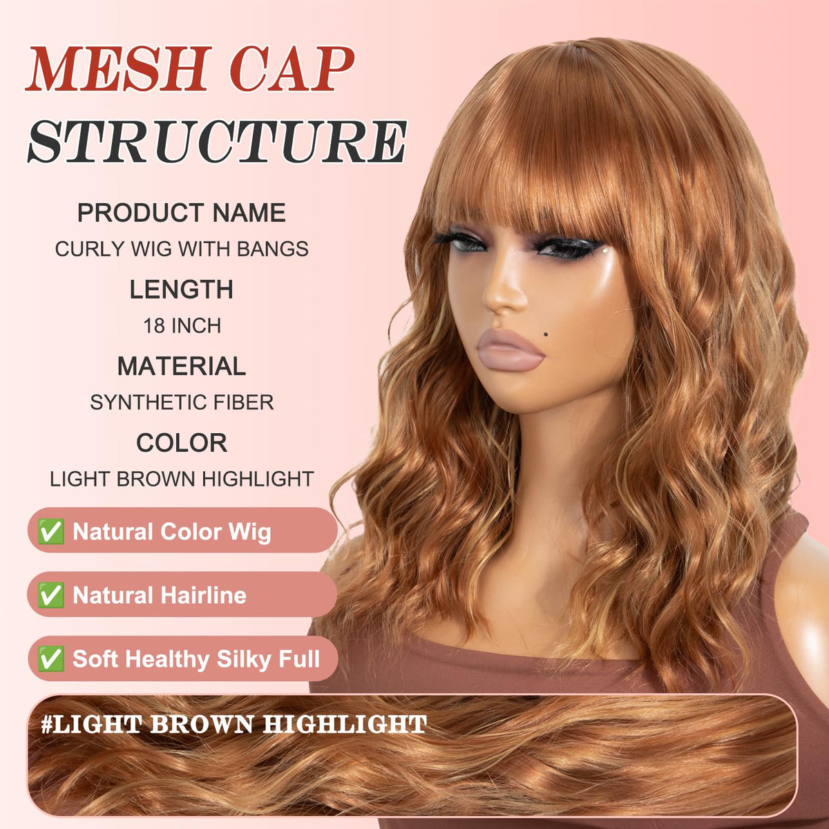 Short Black-grey Wavy Wig with Bangs for Women Halloween Curly Bob Wigs