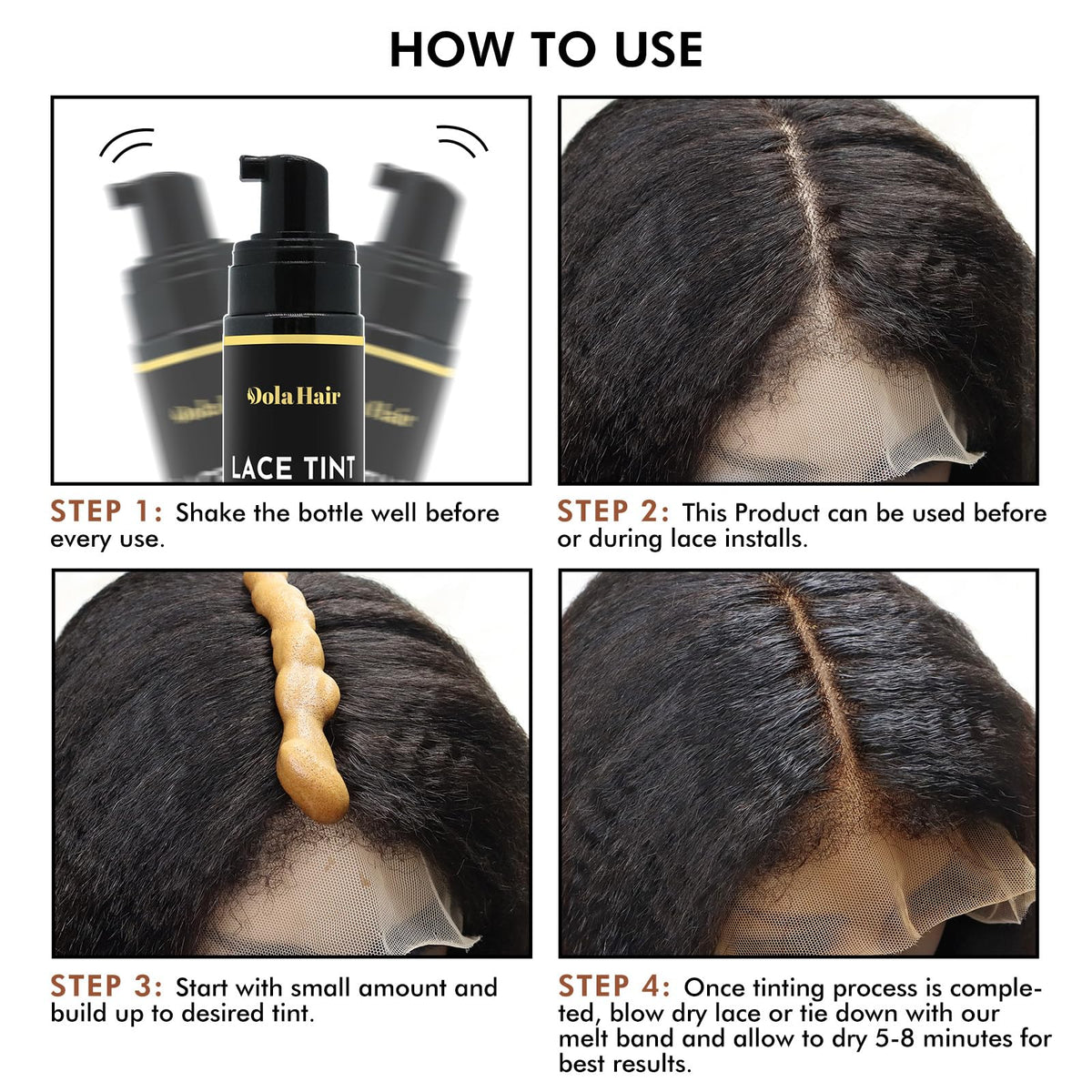 Dolahair Lace Glue Kit Wig Installation Kit & Melting Spray (Medium Brown)