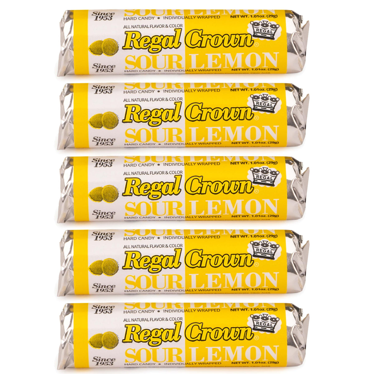 Regal Crown Roll Sour Cherry, 1.01 Ounce (Pack of 5), Sour Candy, The Hampton Candy Company