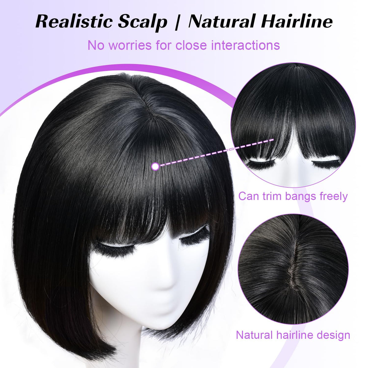 Hightlight Brown Bob Wig With Bangs Short Bob Wigs for Women Girl