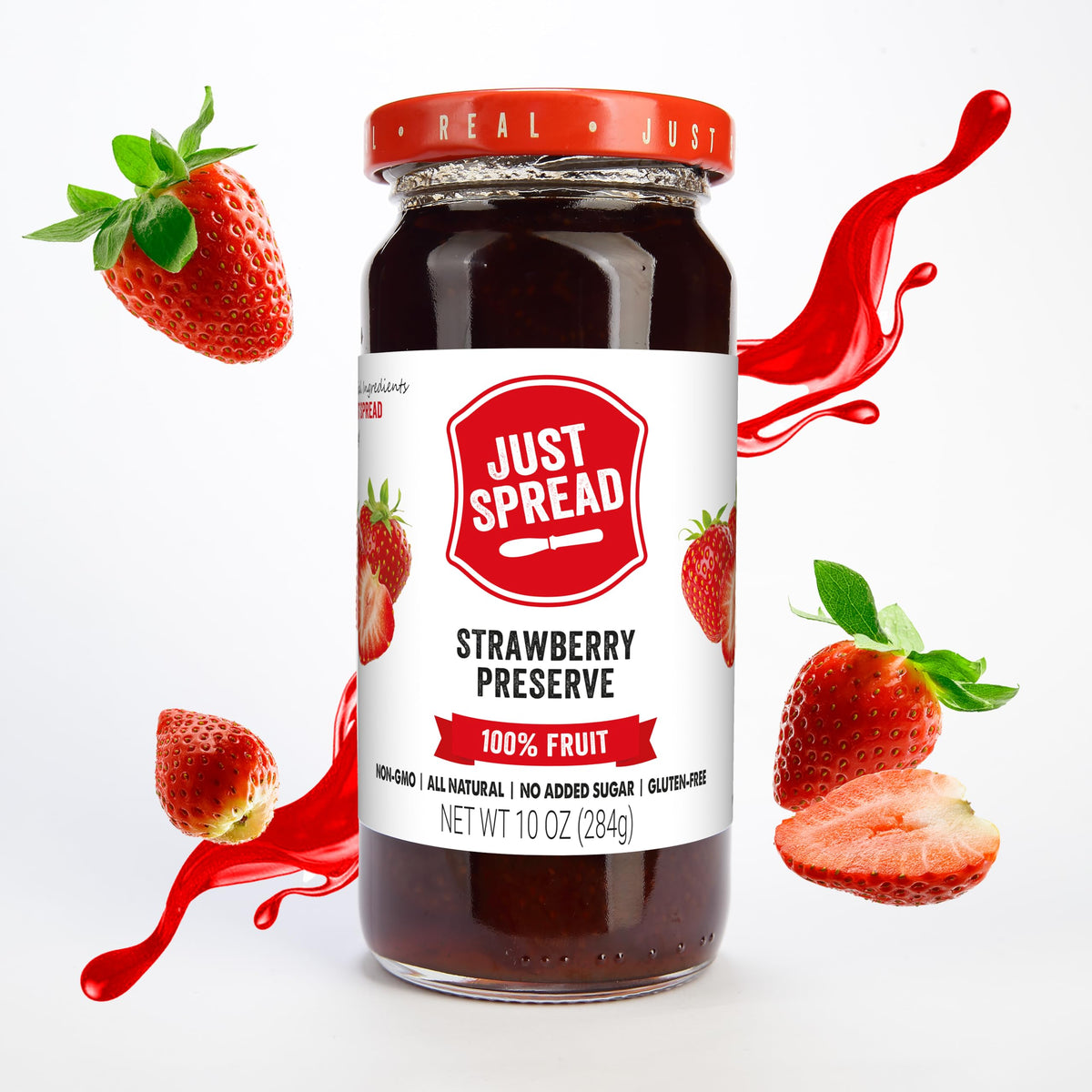 Just Spread 100% Fruit Preserve, Cherry, 10 oz Jar