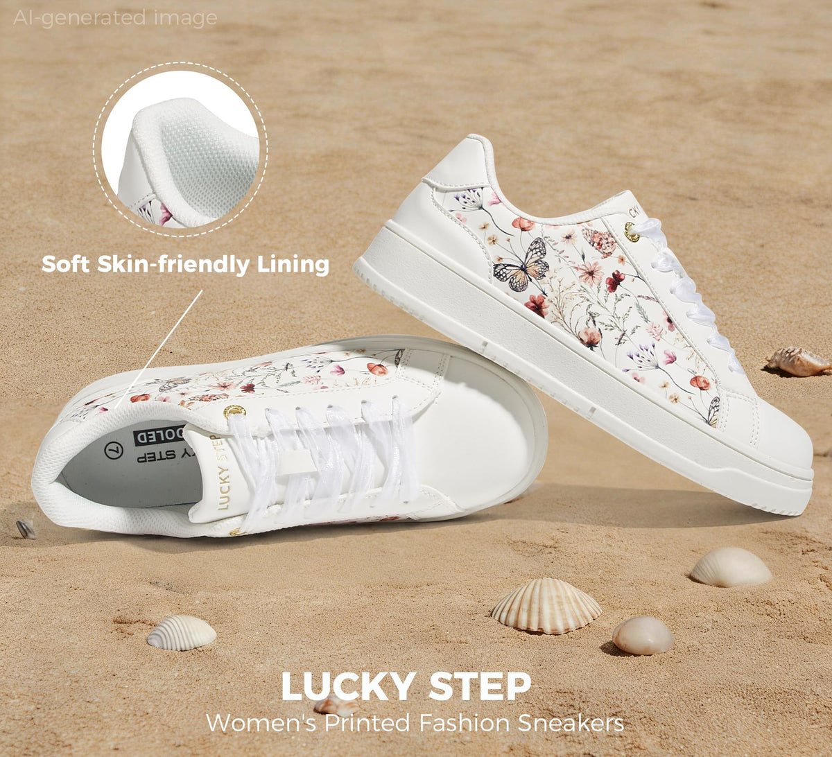 LUCKY STEP Women's Printed Fashion Sneakers
