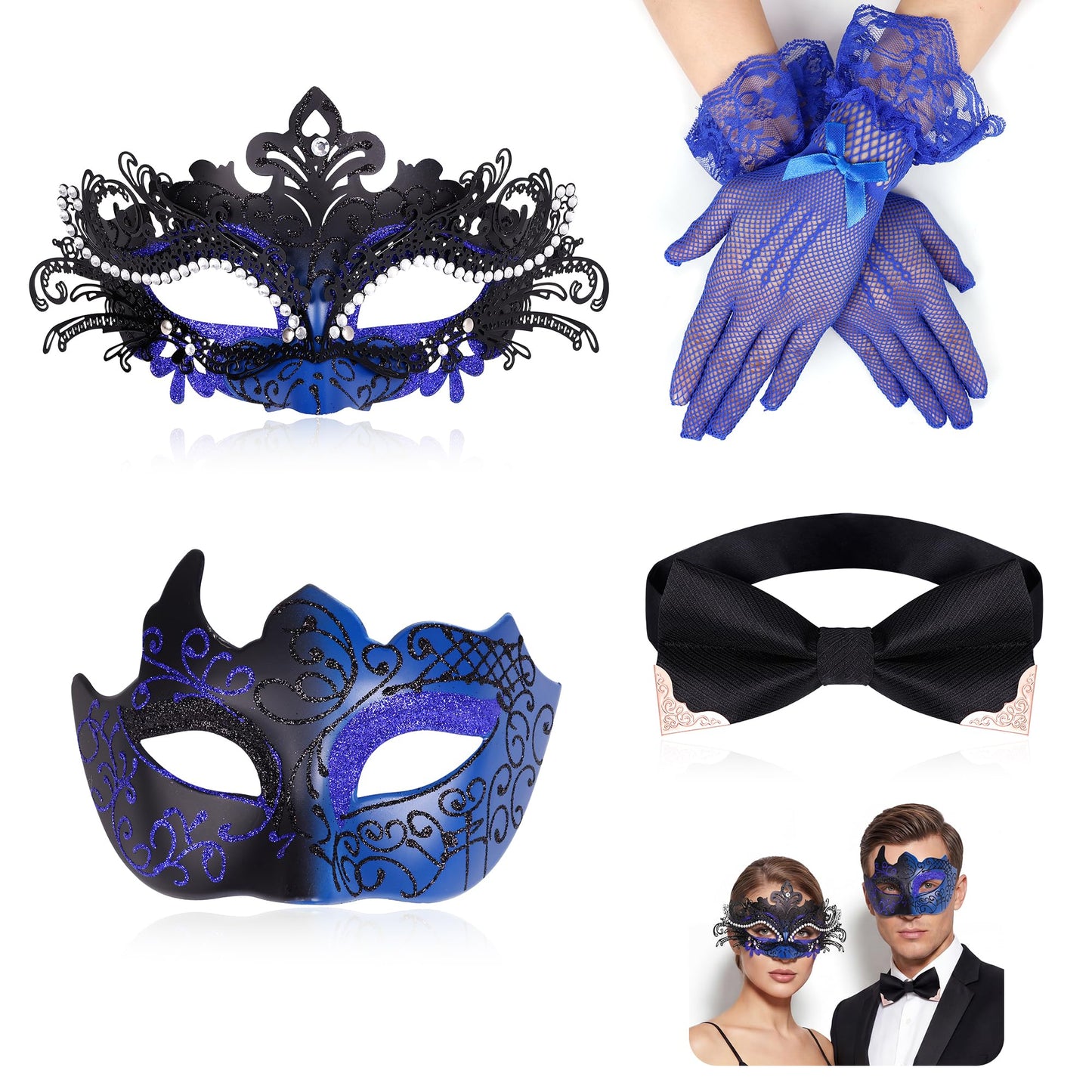 Masquerade Mask for Women Couples Metal Venetian Party Mask Mardi Gras Venetian Mask Evening Mask Halloween Accessory