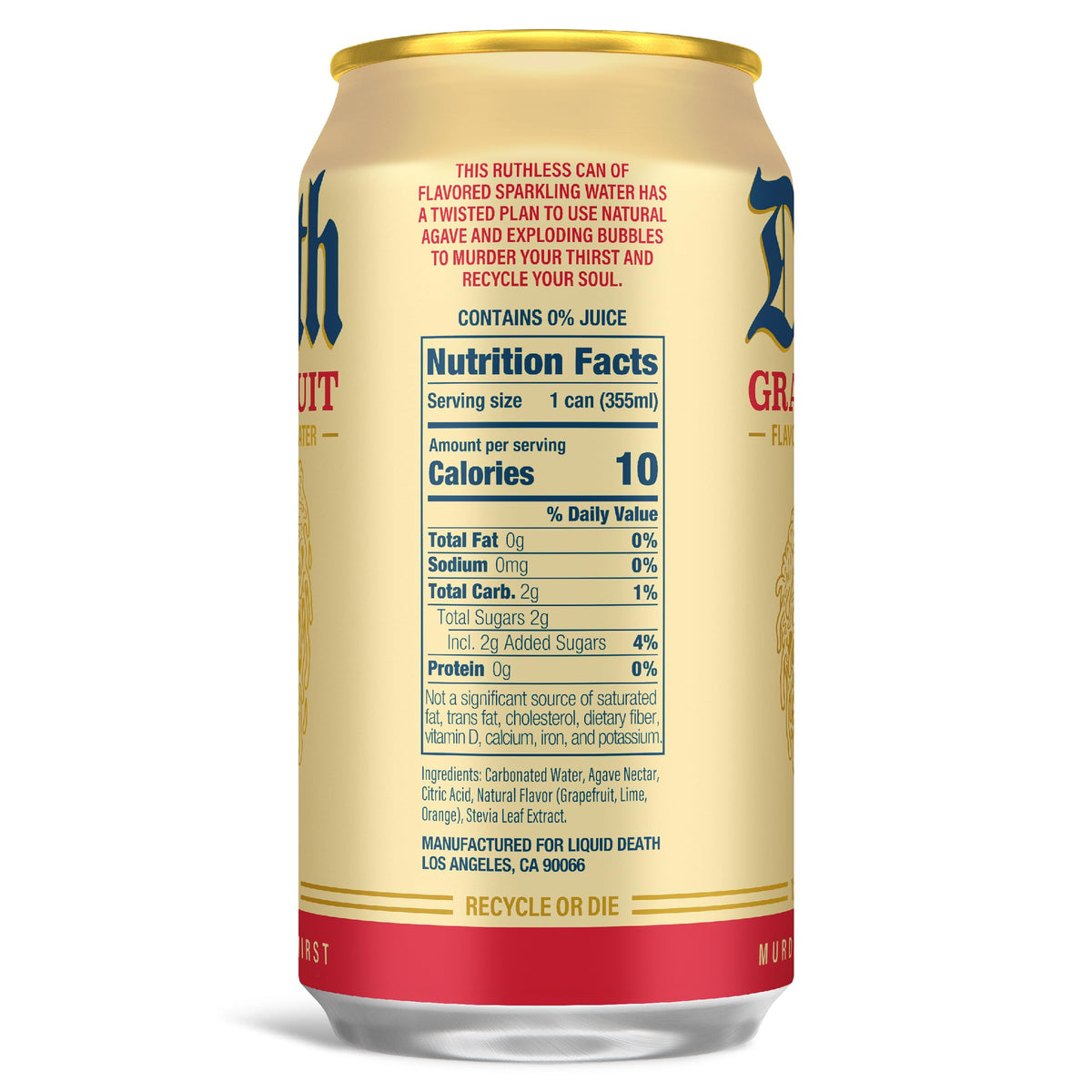 Liquid Death Soda-Flavored Sparkling Water - Cherry Obituary, Less Sugar*, Huge Flavor, No Caffeine, No Artificial Sweeteners, 12 Fl Oz (Pack of 12)