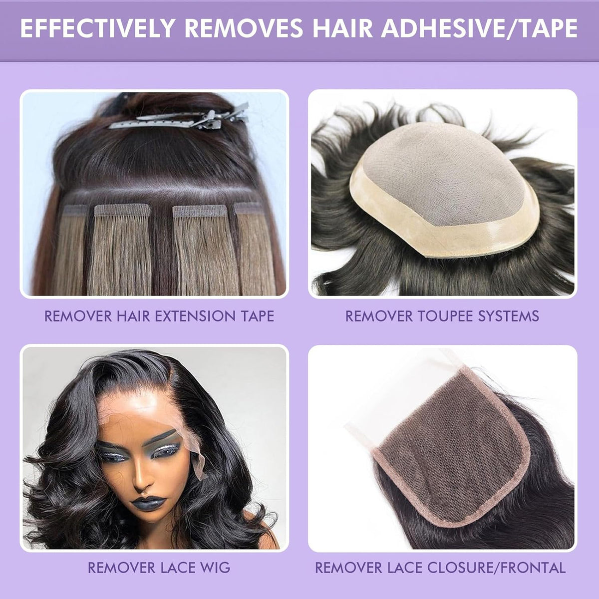 Dolahair Lace Glue Remover for Lace Wigs, Tape-in Extensions Remover, Double-Sided Extension Tape Remover
