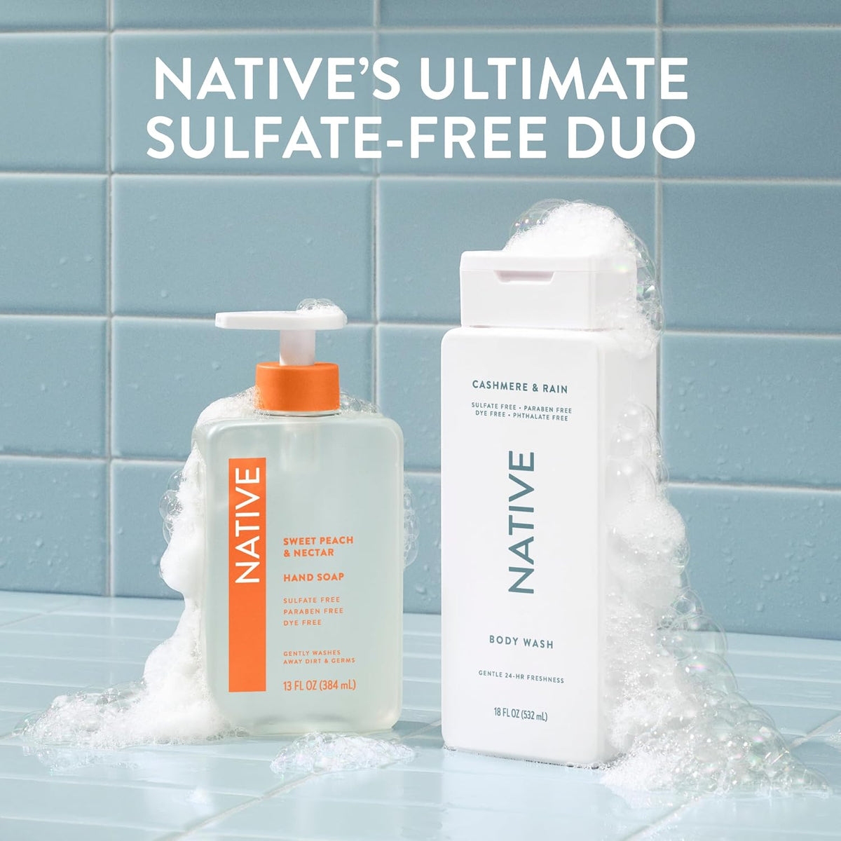 Native Clean Body Wash, Gentle & pH-balanced for Sensitive Skin, 24-Hr Freshness for Women & Men, Vegan & Cruelty-Free, Free of Sulfates & Parabens, Cherry & Vanilla Macaron, 18 fl oz