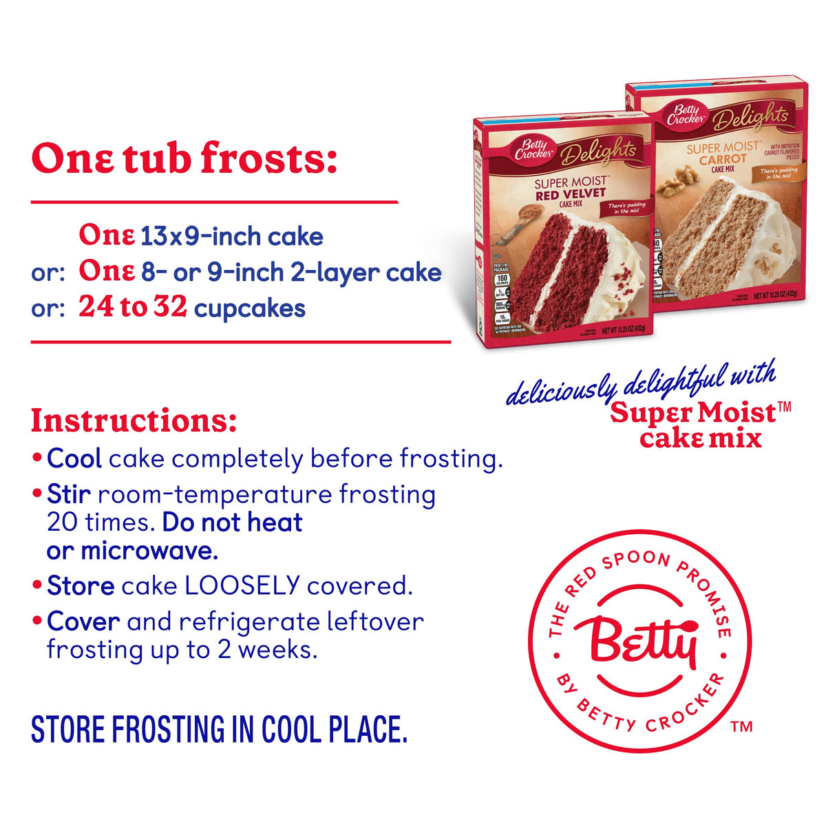 Betty Crocker Gluten Free Rich and Creamy Cherry Frosting, 16 oz, 8 Pack