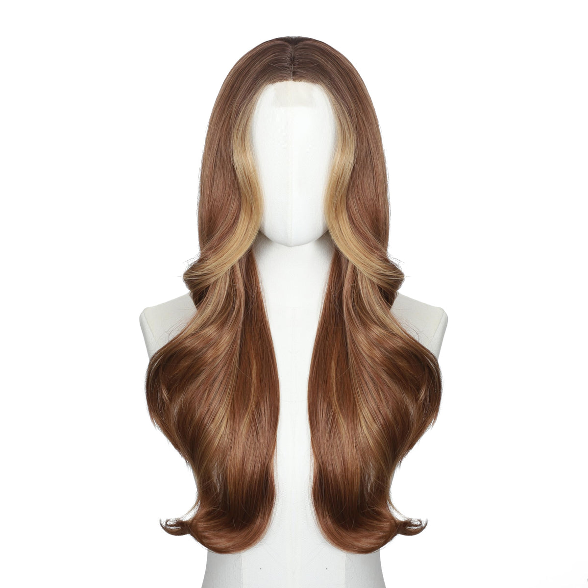 Brown Wigs for Women 26 Inch Middle Part Wavy Synthetic Wig