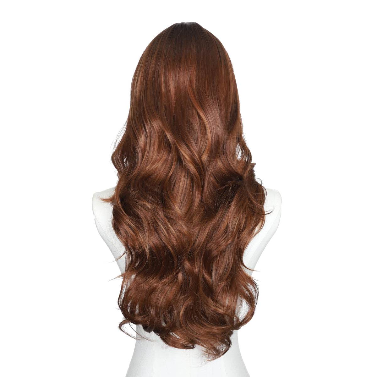 Brown Wigs for Women 26 Inch Middle Part Wavy Synthetic Wig