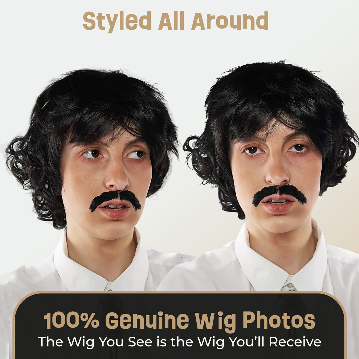 ALLAURA – Jon Snow Wig Northern Snow King Wig + Shield Jon Snow Pin – Bruno Short Black Curly Cosplay Wigs For Men Halloween Cosplay Halloween Costume