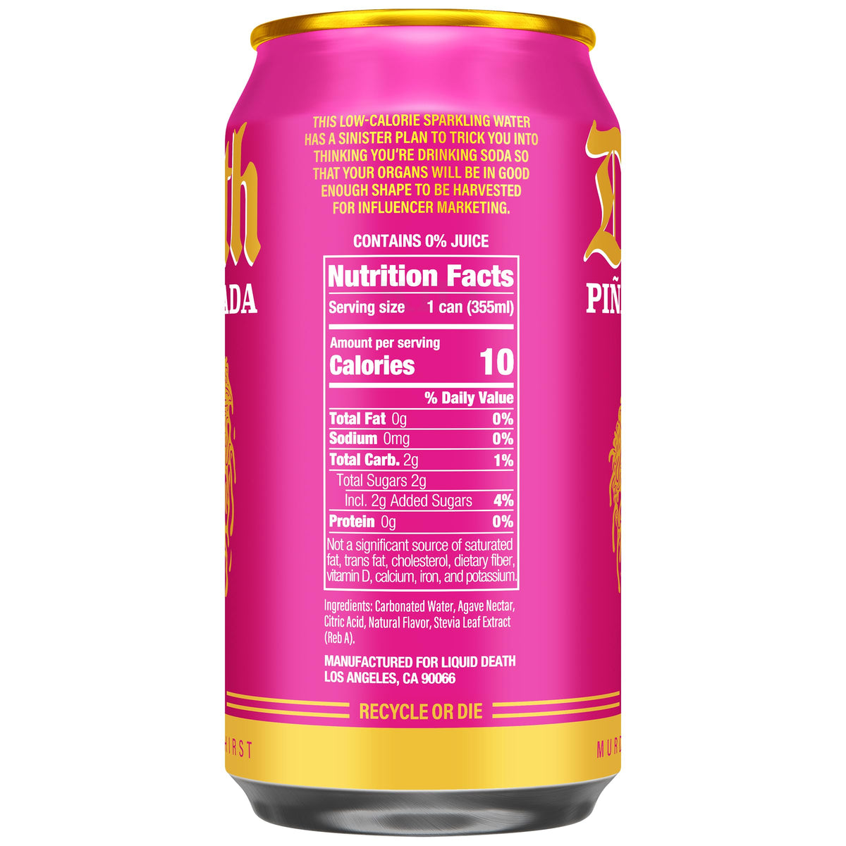 Liquid Death Soda-Flavored Sparkling Water - Cherry Obituary, Less Sugar*, Huge Flavor, No Caffeine, No Artificial Sweeteners, 12 Fl Oz (Pack of 12)